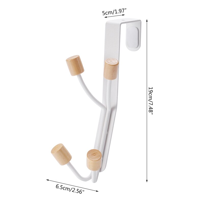 Gancho trasero para puerta, gancho de acero inoxidable, resistente al óxido, perforación de uñas Simple: 4 Hooks