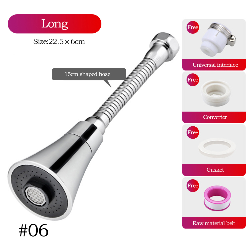 Universal 360 Degree Rotating Water Tap Head Kitchen Water Faucet Adjustable Pressure Water Saving Shower Faucet Nozzle Adapter: 06