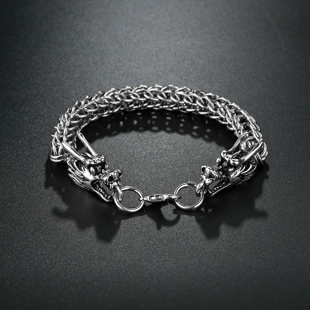 Punk Goth Rvs Cubaanse Ketting Viper Snake Armband voor Mannen Mode Animal Link Armband: VERMEIL