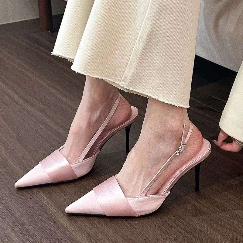 Sandali Delle Donne Tacchi Alti Scarpe di Moda Pantofole Estive 2024 Nuovo Punta A Punta Vestito sexy Pompe Da Sposa Slingback Mujer Zapatillas