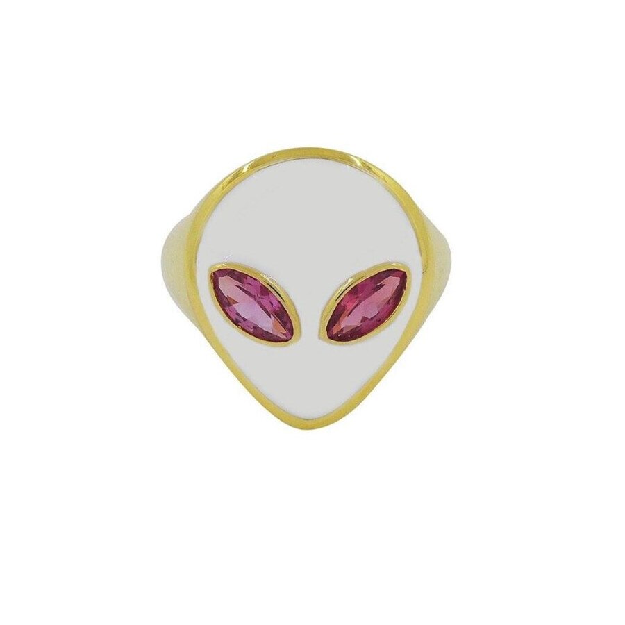 Alien ring cute rings for women female punk style jewelry hip hop jewellry: white