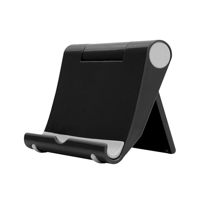 7 Colors Mobile Phone Desk Stand Foldable Phone Holder Tripod Plastic Adjustable Universal Phone Table Holder Stand Non-slip: Black