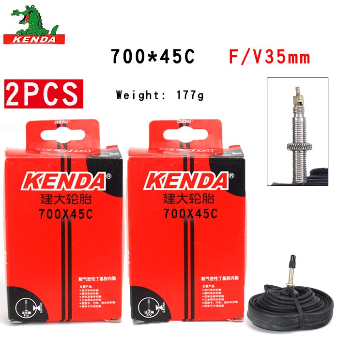 2 PCS Kenda Fiets Binnenband 700X35/43C 700X45C Amerikaanse ventiel Franse valve 700C Fietsen Mountainbike butyl Rubber Fietsband onderdelen