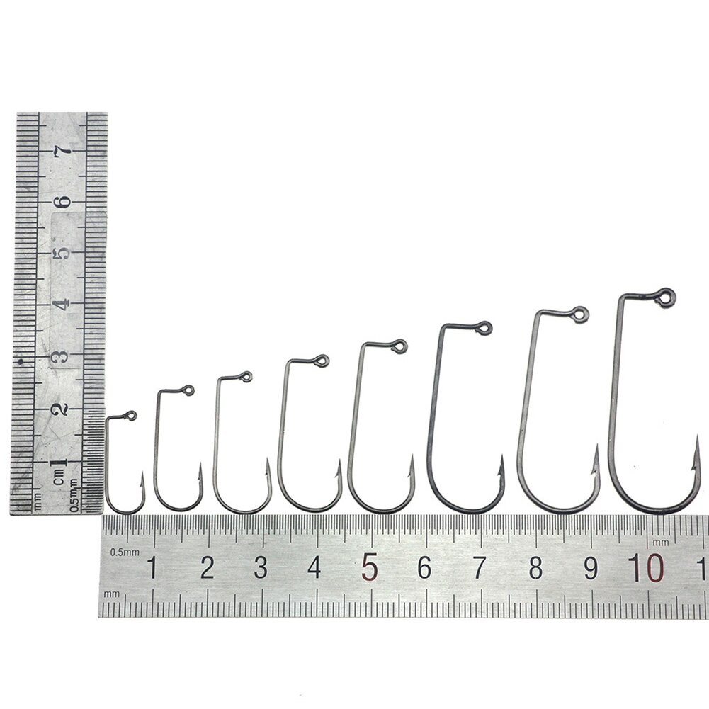 High Carbon Steel Fishing Hook 90 Degree Jig Fish Hooks Outdoor Sea Ocean Worm Bait Crankbait carp Fish Fishing Tool 100pcs/ Set