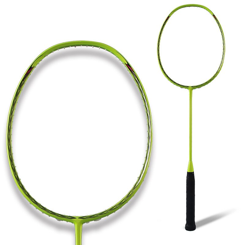 Carbon Badminton Racket Single Shot Men And Women Training Badminton Racket With Racket Bag: green