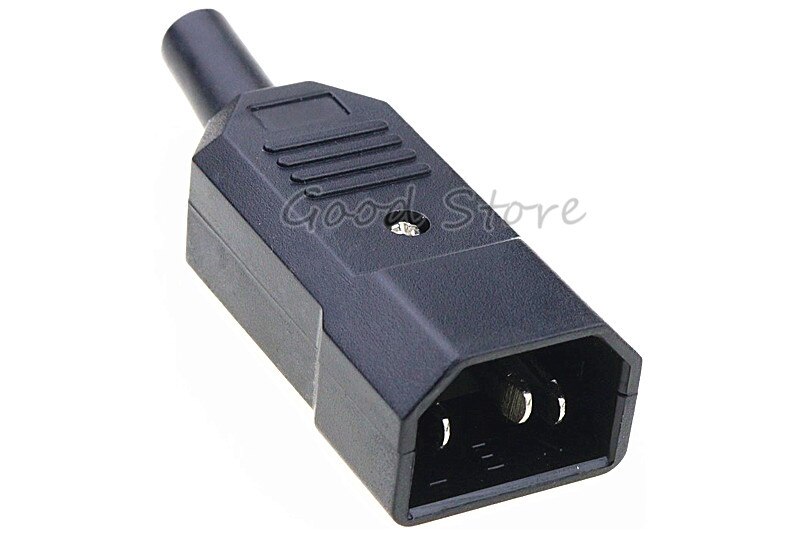 THGS 250V 10A Power Connector IEC 320 C14 Plug to C13 Socket: Male head Black