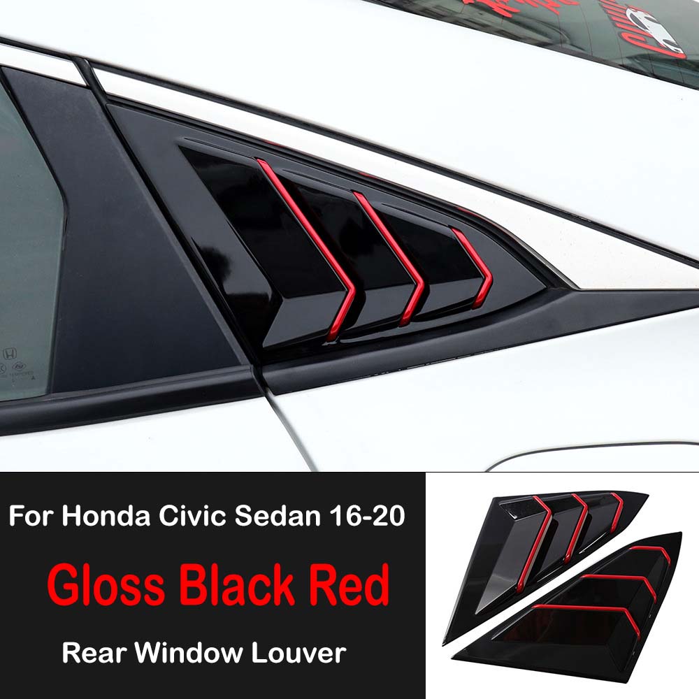Para Honda Civic 10. a generación Sedan ventana lateral trasera persianas de ventilación de aire Scoop Shades cubierta molduras persianas accesorios de carbono para coche: Multicolor