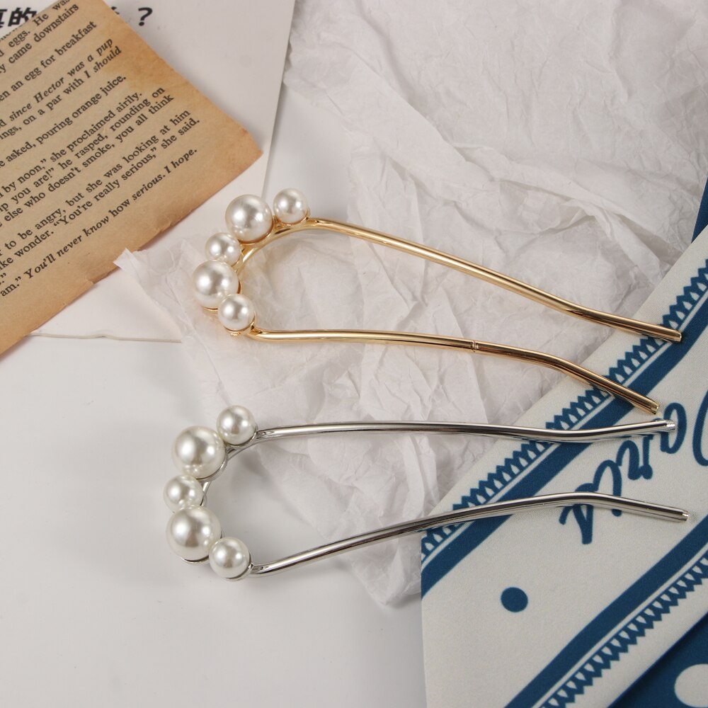 Horquilla de perlas de hadas para mujer, horquilla para el cabello femenina, pinza para el cabello en forma de U, accesorios para el cabello elegantes, tocado para niña, tocado