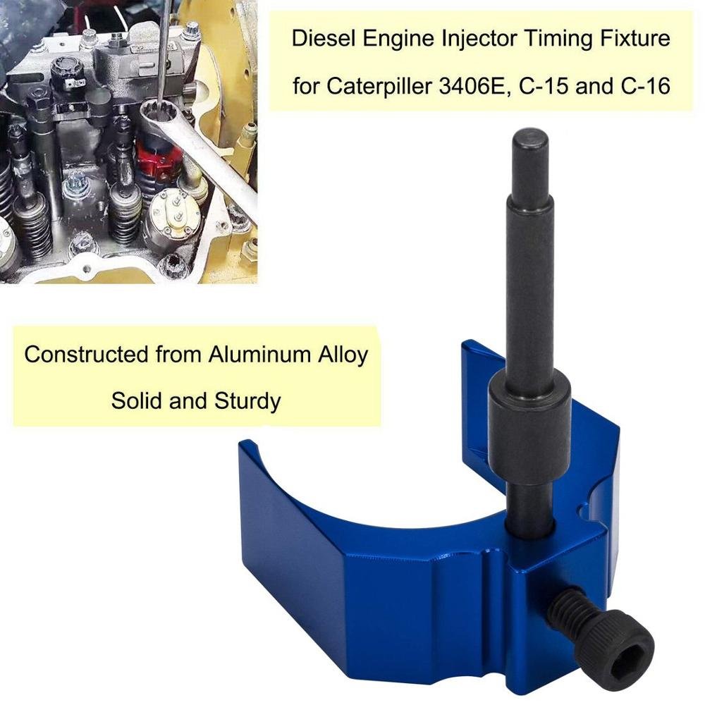 Chuang Qian Aluminum Alloy for Caterpillar 3406E 9U-7227 CAT C-15 C-16 Height Tool Diesel Engine Injector Timing Fixture (Blue)