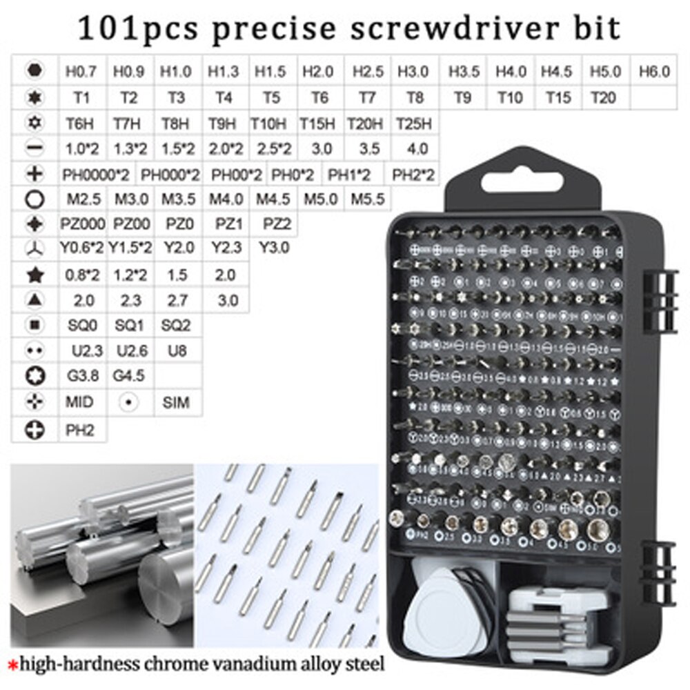 115 in1 Screwdriver Aet Multi-function Screwdriver Set Bit Clock Game Machine Disassembly Tool Torx Hexagon