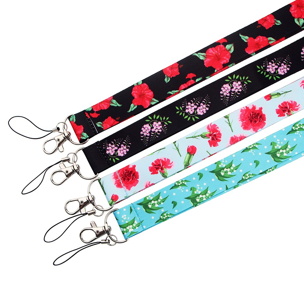 Lx149 blomma nyckelband för nycklar mobiltelefon häng rep nyckelord usb id-kort badge hållare nyckelring diy nyckelband