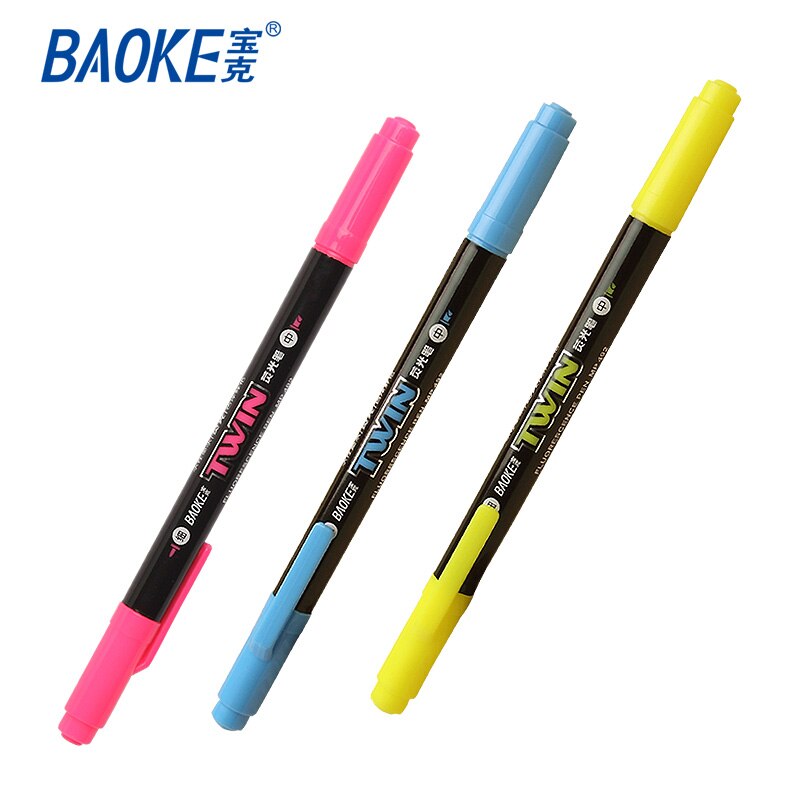 10Pcs Baoke MP492 Markeerstift Dubbele Markeerstift Heldere Kleur Pen Fijne