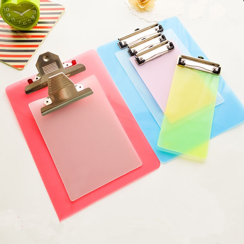 Transparent Plastic Clipboard Writing Board Note File Splint Bill Folder A4 A5 Document Holders Office Stationery Clamp Pad