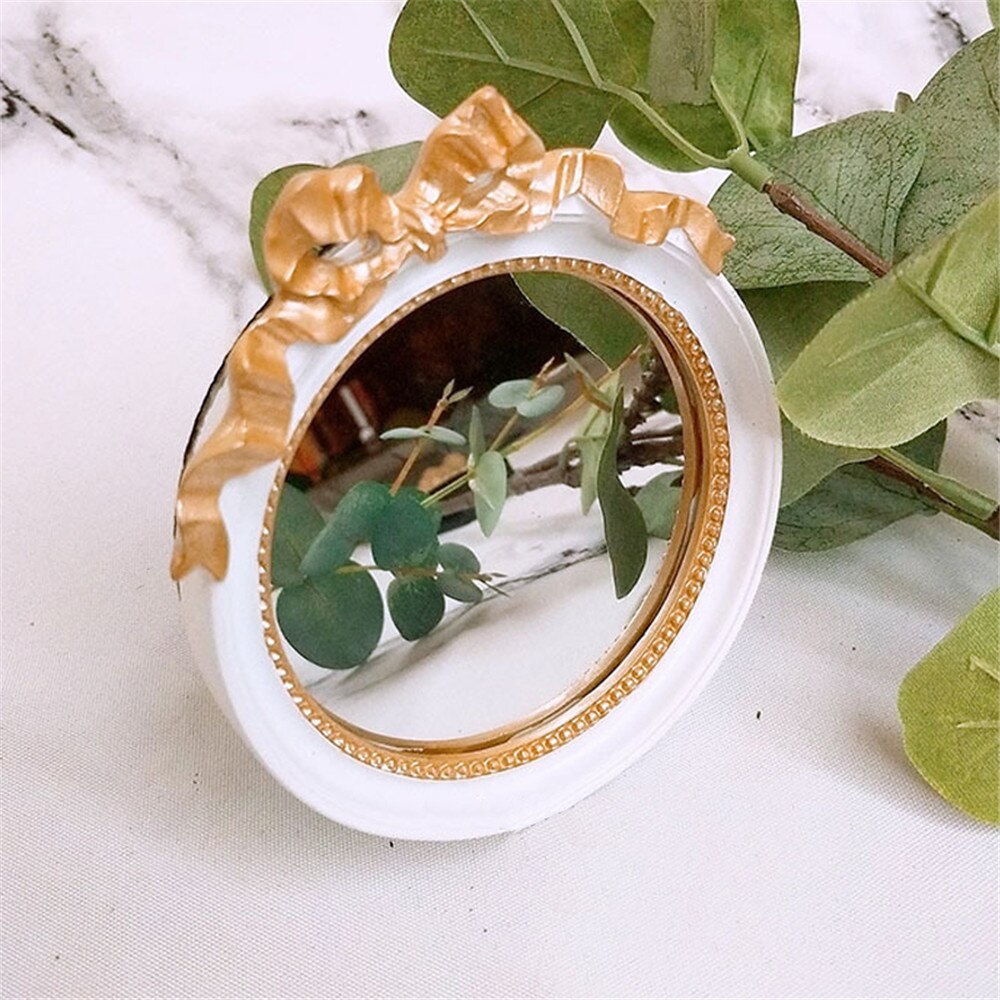 Europæisk vintage mini kagebakker harpiks glas spejl tallerken guld/pink/hvid rolig makeup candy bar dekoration kage værktøj