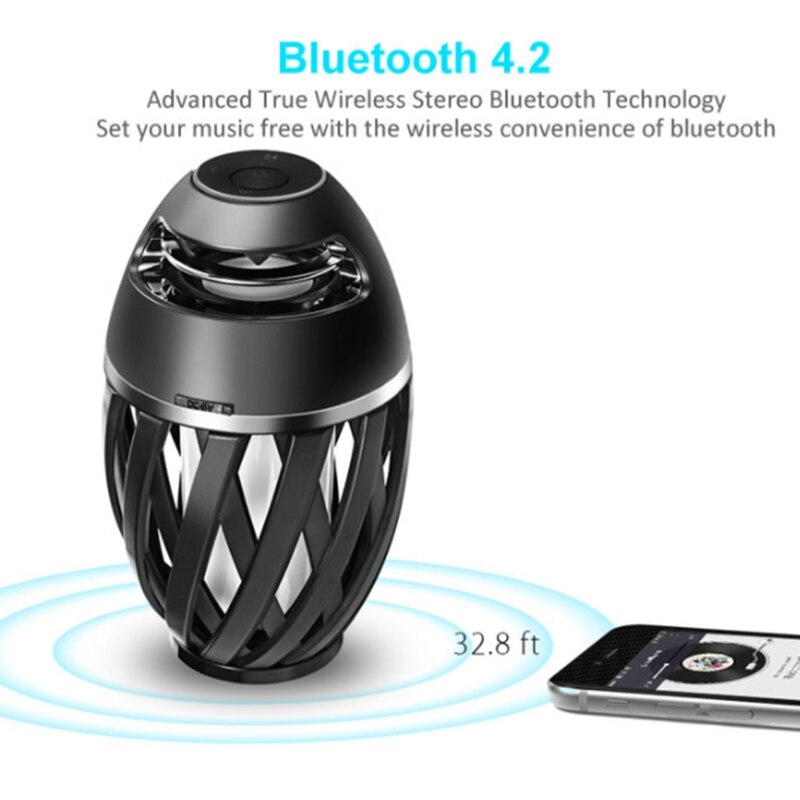 Wireless Speaker Flame Light Speaker Portable Loudspeaker Outdoor Player with LED Flame Torch Light Flicker Light