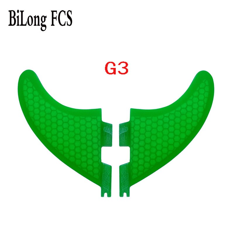 BiLong FCS II-aletas de fibra de carbono para tabla de surf, tamaño G3, G5, G7, Juego de 2 unidades: Green G3