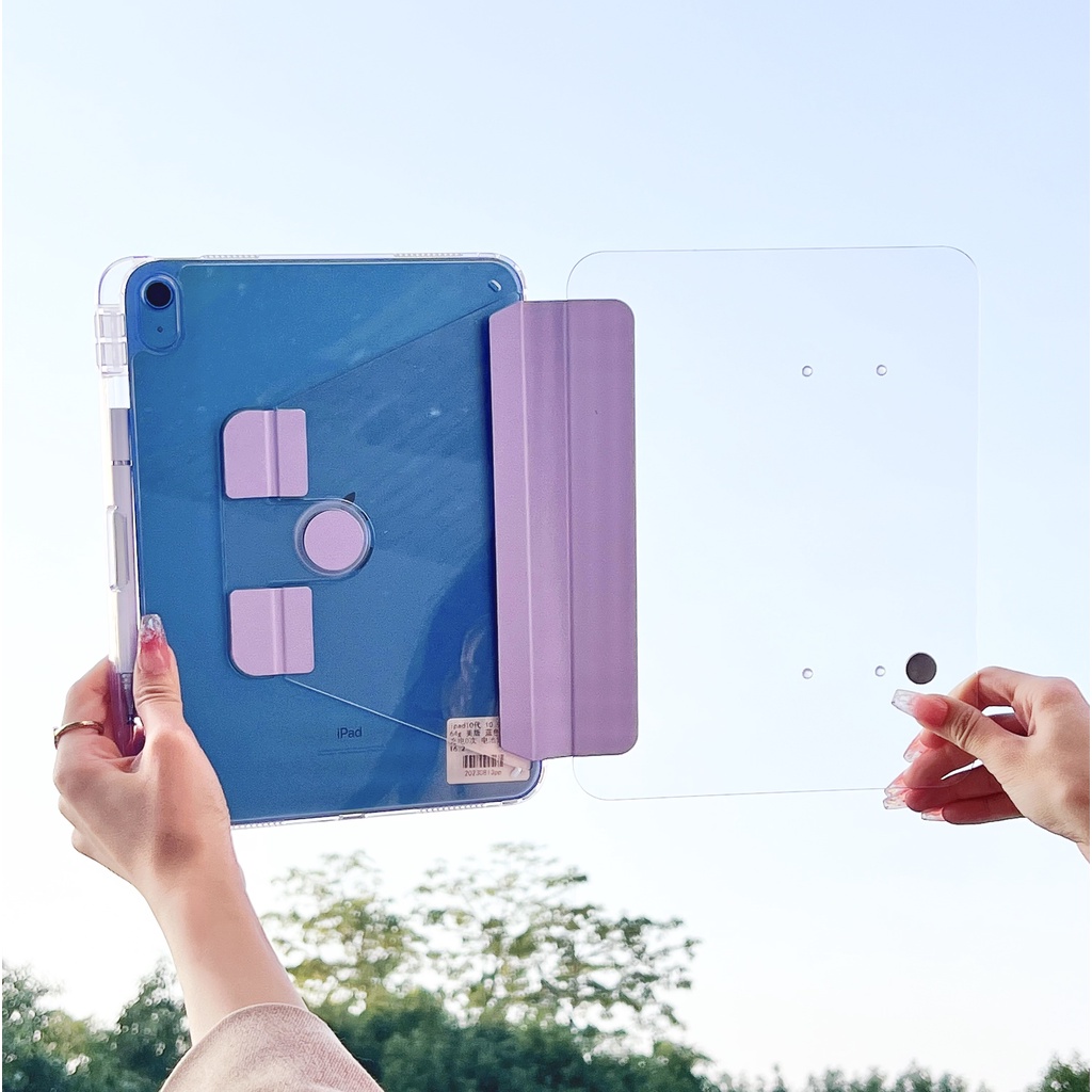 Funda acrílica giratoria transparente para iPad Air 11 2024 Air 6th 5 4 Pro 11 10th 10,9 10,2 9th 8th 7th funda con soporte con ranura para bolígrafo