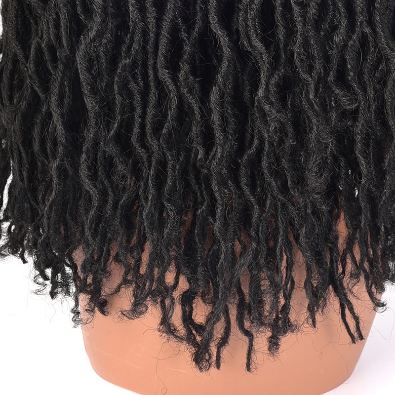 Synthetic Dreadlocs Wig For Black Women 12 Inch Goddess Faux Locs Wig Heat Resistant Fiber Crochet Braids Hair Wig