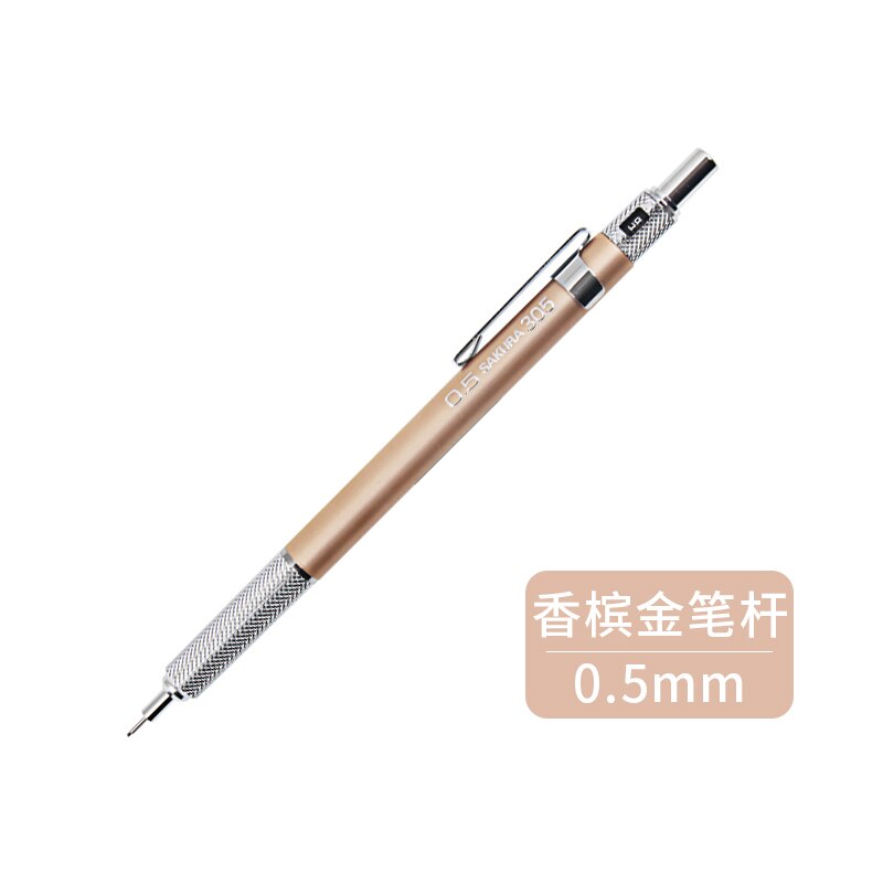 Lápices mecánicos Sakura, lápiz de dibujo bocetos, Oficina, Papelería, Material Escolar, lápices mecánicos de Metal, varilla de 0,3/0,5mm, XS-303: 0.5mm champagne