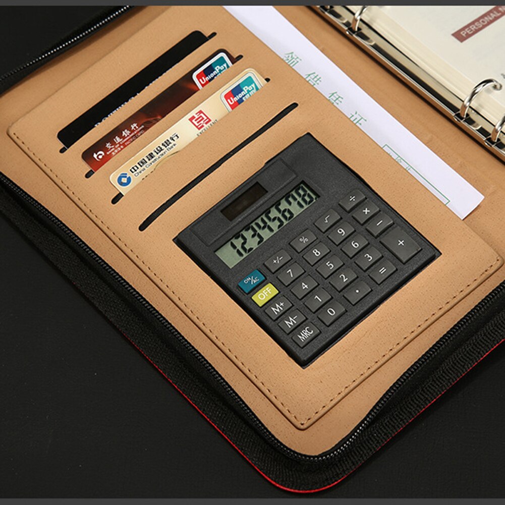 Daily A5 PU Leather Notebook with Calculator Spiral Personal Diary Planner Organizer Notepad Travel Agenda Manager Folder