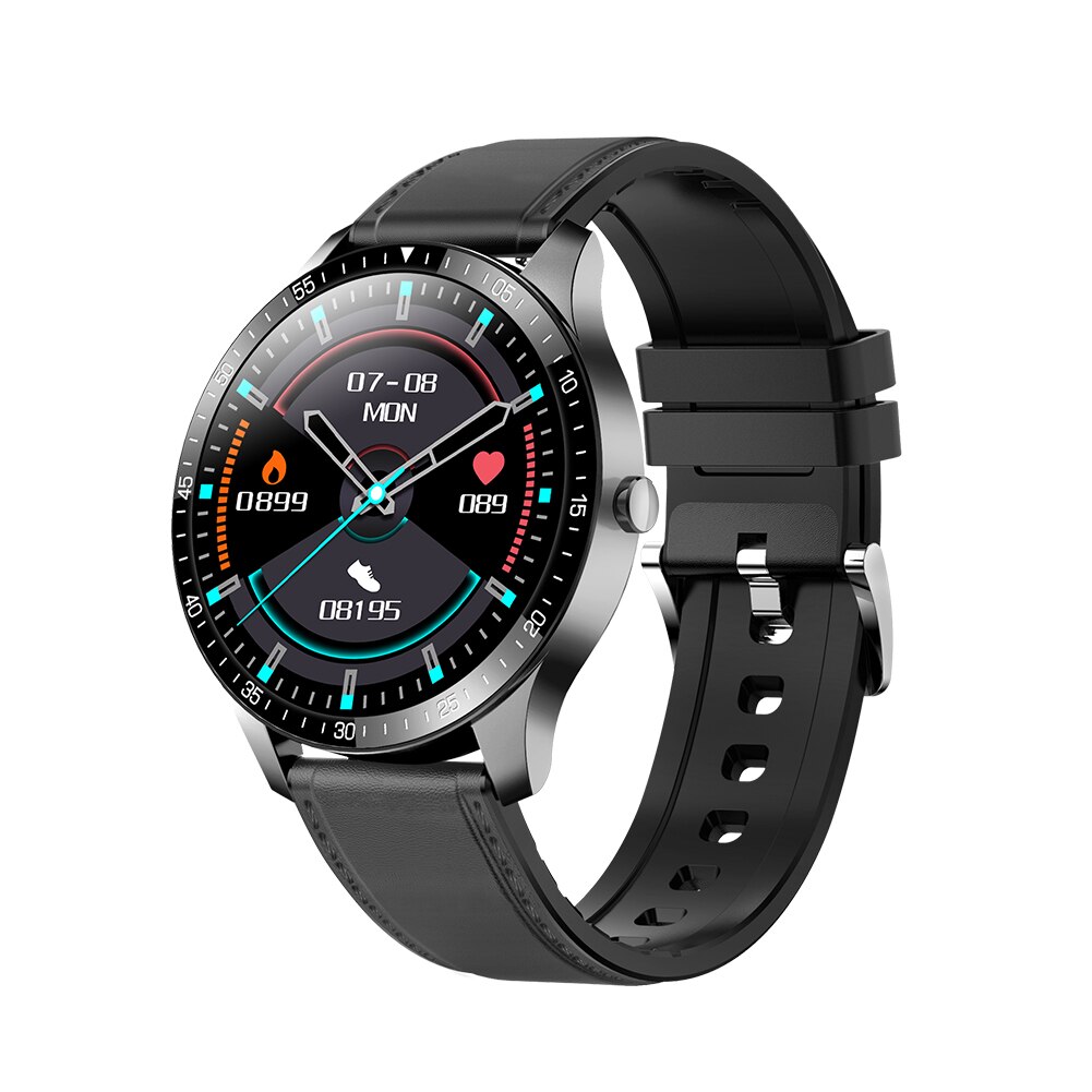 S80 Mannen Smart Horloge Fitness Tracker Hartslag Slaap Monitor Multi-Sport Camping IP67 Waterdichte Smartwatch Voor Ios Android: Black skin