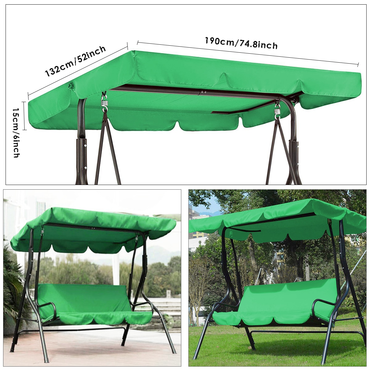 Patio Swing Cover Set Waterdicht Swing Luifel Seat Top Cover Swing Seat