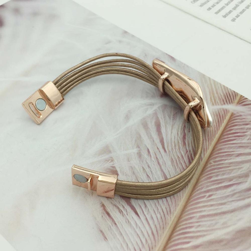 Bohemian Unique Crystal Bracelets & Bangles For Women Alloy Magnetic Tube Bar Clasp bracelet 3 Colors