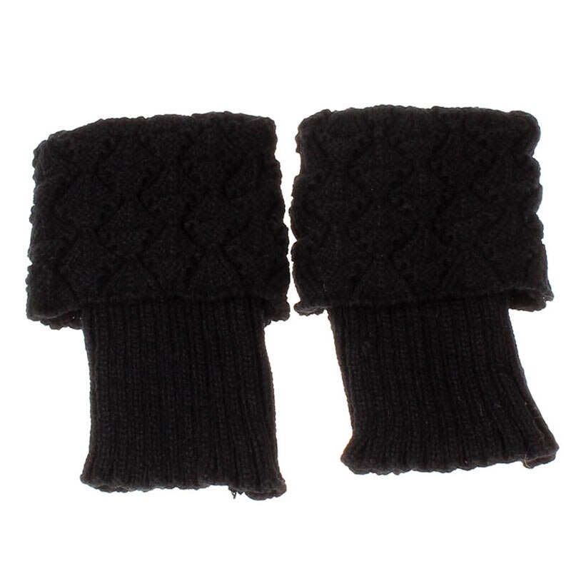 1pair Stretch Boot Cuffs Women Winter Short Crochet Grain Shell Knit Leg Warmers Foot Cover Toppers Socks NIN668