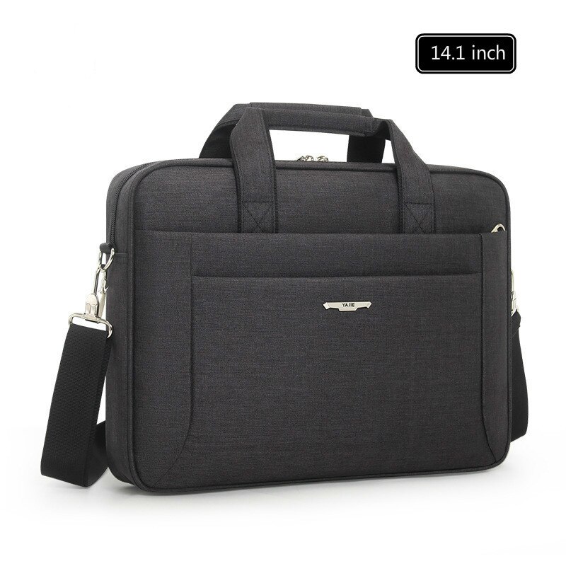 Dames laptop handtassen bolso hombrenew kantoortassen voor heren waterdichte nylon aktetassen zakelijke computer messenger bag: Zwart -14.1 inch