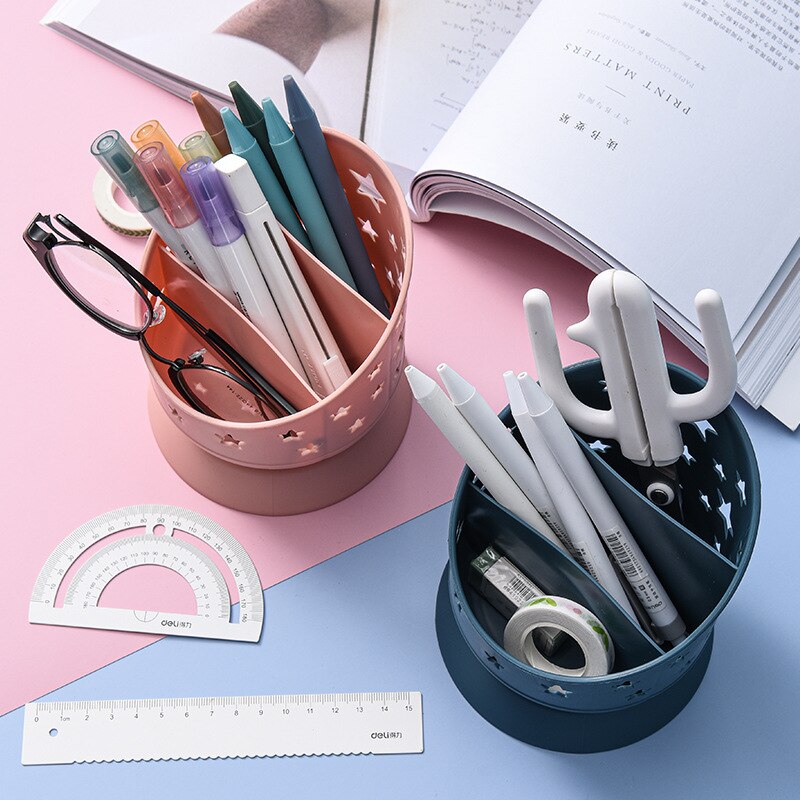 Cute Japanese Office Storage Box Simple Pen Holder Dressing Room Large Capacity Storage Box desk storage stationery organiser