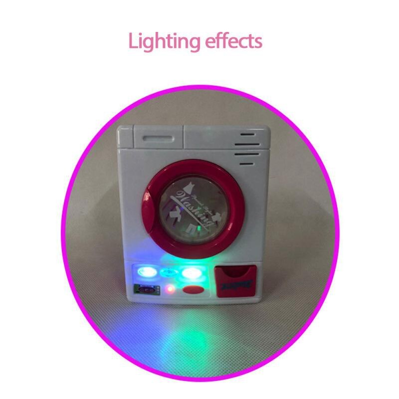 Mini Hause Spielzeug Waschmaschine Licht Klang Auto Ablauf Rotierenden Trommel