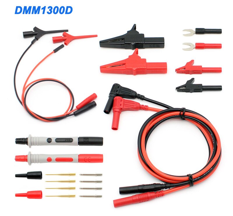 Test Lead Kit Kits 4 Mm Banana Plug Alligator Clip Meetsnoeren & Vervangbare Multimeter Probe Probes Test Haak: DMM1300D