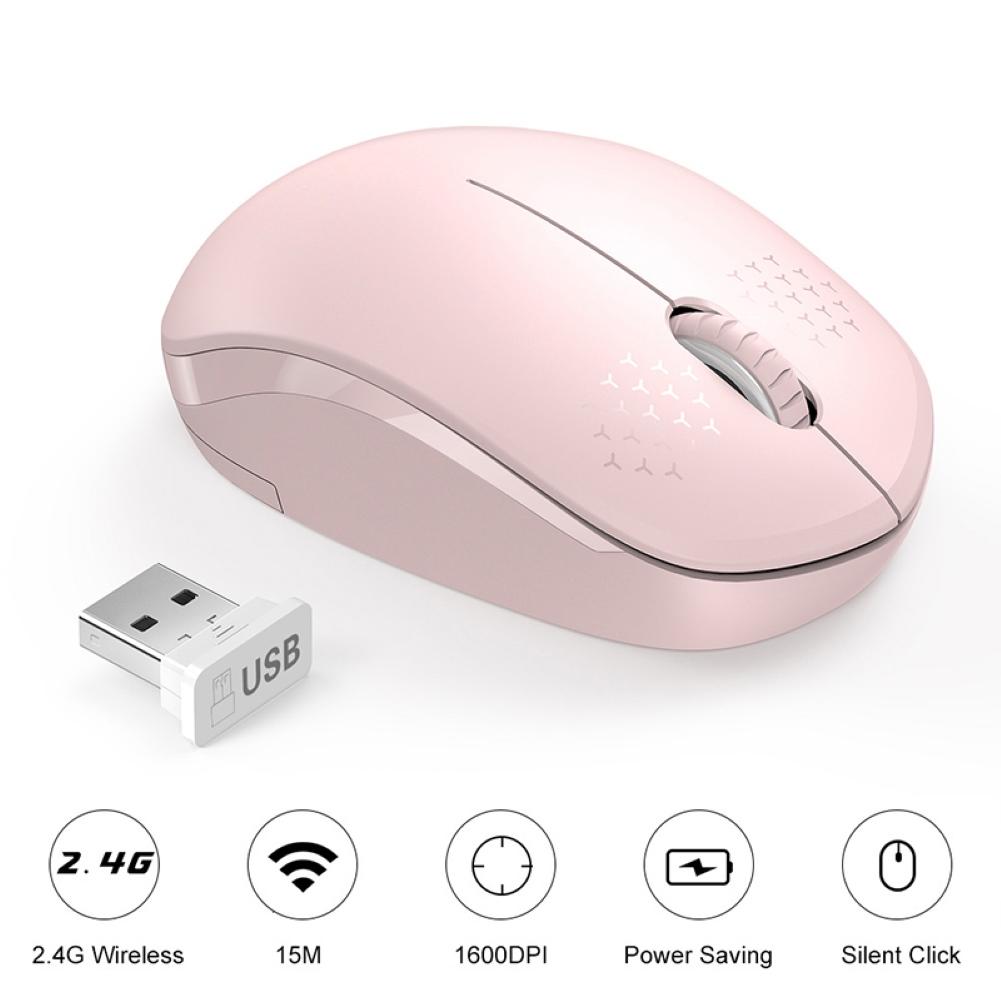 i210 Mute 2.4G Pink blue Wireless Portable Ergonomic Mouse for Desktop Computer Laptops Mouses: Pink