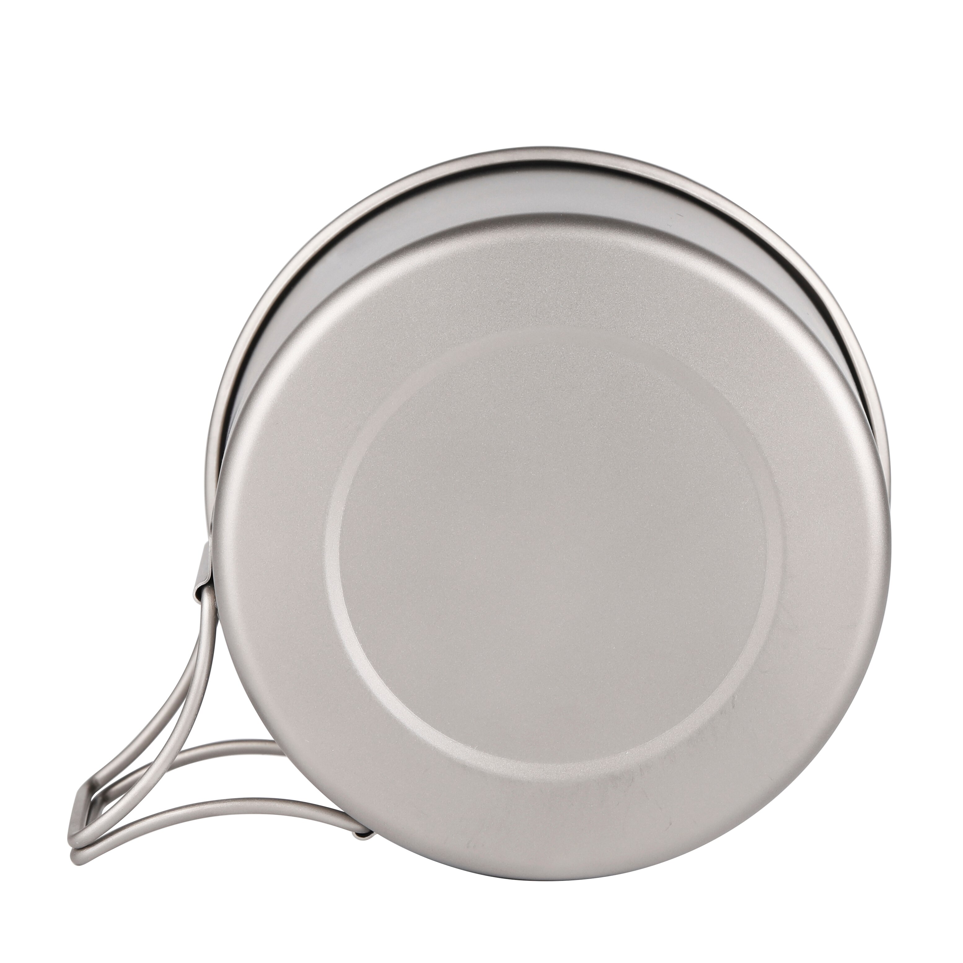 Titanium Bowls with Folding Handles Dinner Food Container for Outdoor Camping Heat-insulating Bowl Set 400/450ML