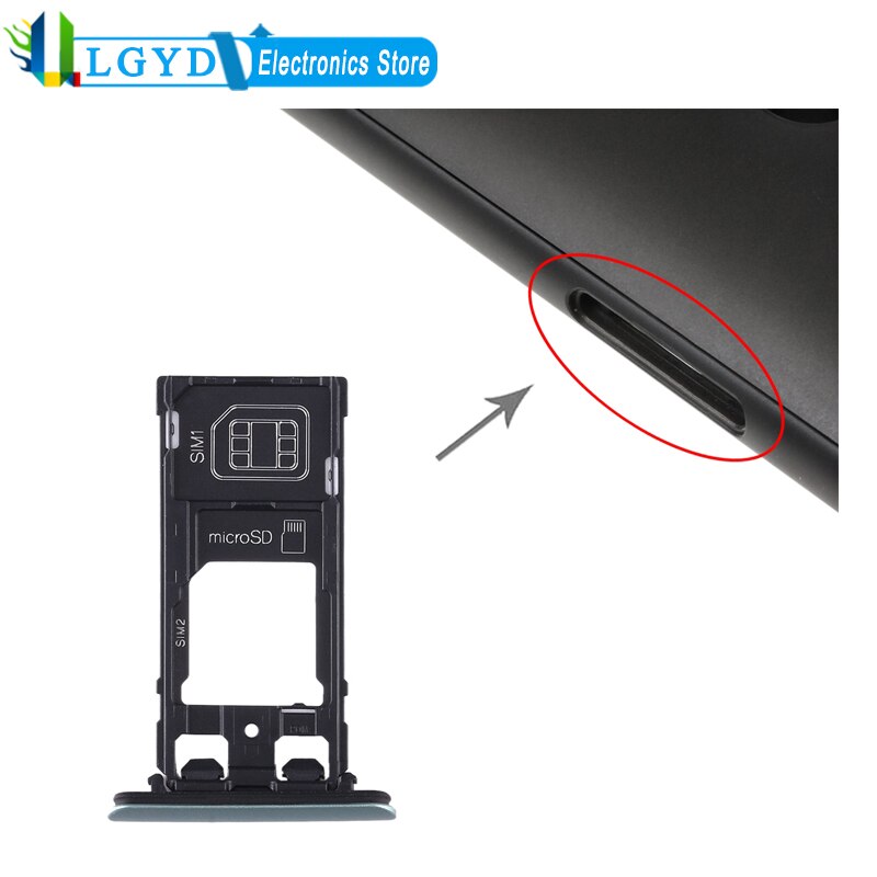 2 SIM Card Tray + Micro SD Card Tray Holder Replacement for Sony Xperia XZ2 Compact Phone Spare Parts