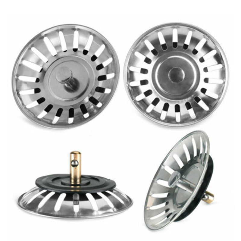 Kitchen Stainless Steel Sink Waste Strainer Plug Drain Stopper Basket Filter Tools _WK