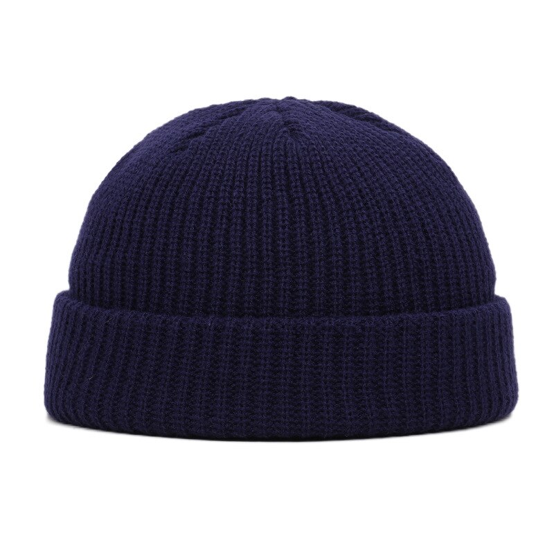 11 Stijlen Gebreide Hoeden Voor Vrouwen Gildkruid Mannen Beanie Hat Winter Retro Brimless Baggy Meloen Zachte Cap Mutsen Hoeden Voor mannen: Marineblauw