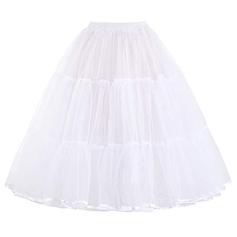 Jupon sous-robe pour femme, longueur 60CM, taille ajustable, pour fête de mariée, été Crinoline, pas de cerceau
