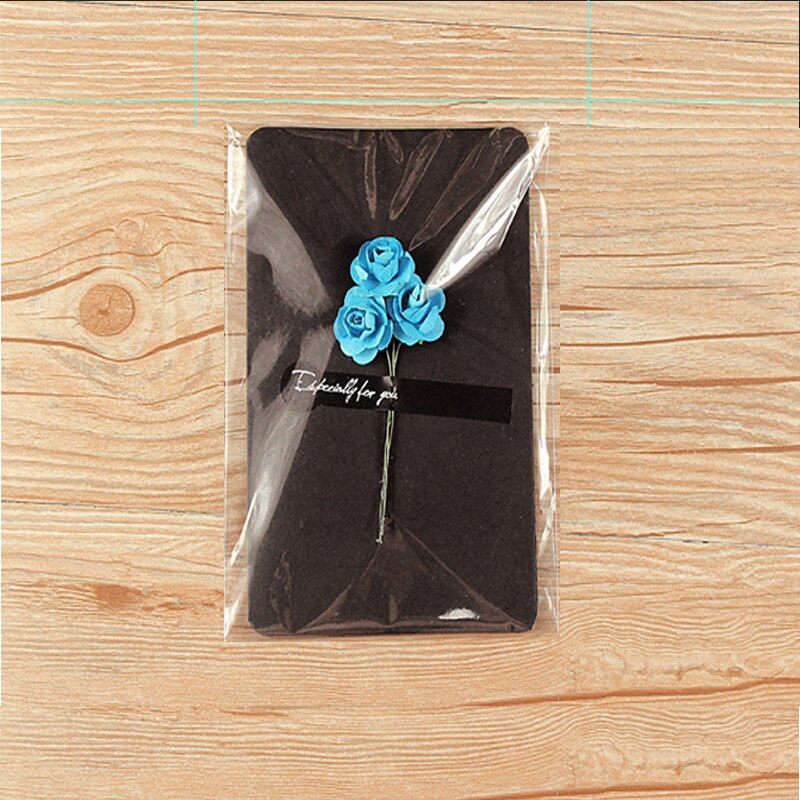 5pack Vintage dried flower blessing greeting card postcard handmade wedding Christmas Blue enchantress rose flower 14*10CM: Green