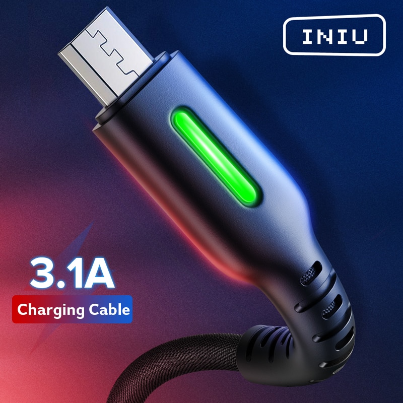 Iniu 3.1A Usb Kabel Type C Micro Snelle Lading Telefoon Oplader Data Cord Voor Iphone 12 11 Xs Xr X se 7 8 Ipad Samsung Huawei Xiaomi