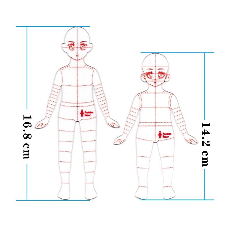 Drawing Ruler Figure Drawing Template Body Model Clothing Style For Art Sketch Line Female School Students: B