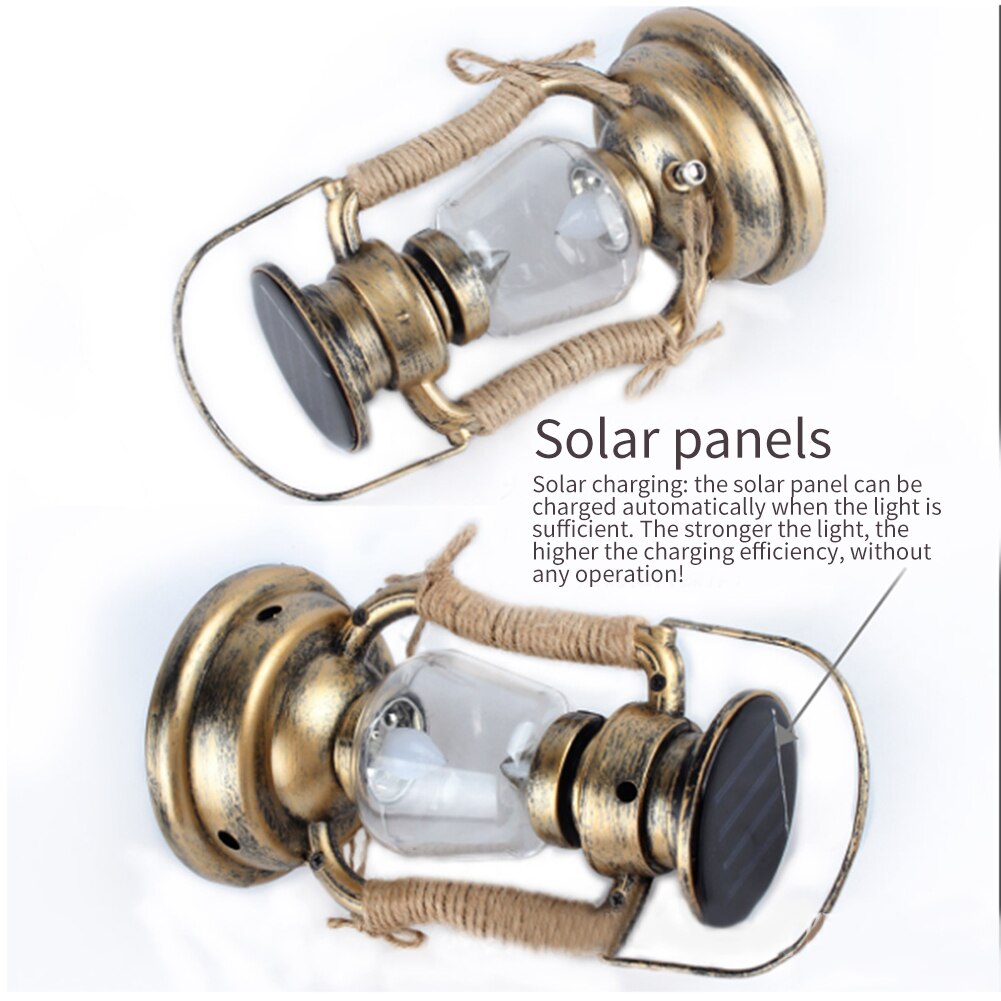 Camping en plein air lampe à huile tente scintillement étanche lanterne décor à la maison LED bougie lumière rétro énergie solaire Portable suspendus