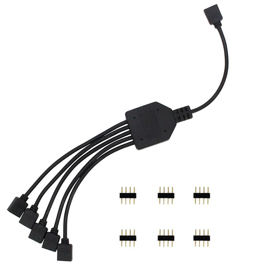 Connecteur de bande LED RGB à 4 broches, 1 à 1, 2, 3, 4, 5, câble séparateur d'alimentation, aiguille à 4 broches, fil de connecteur femelle pour bande lumineuse LED RGB: Rouge