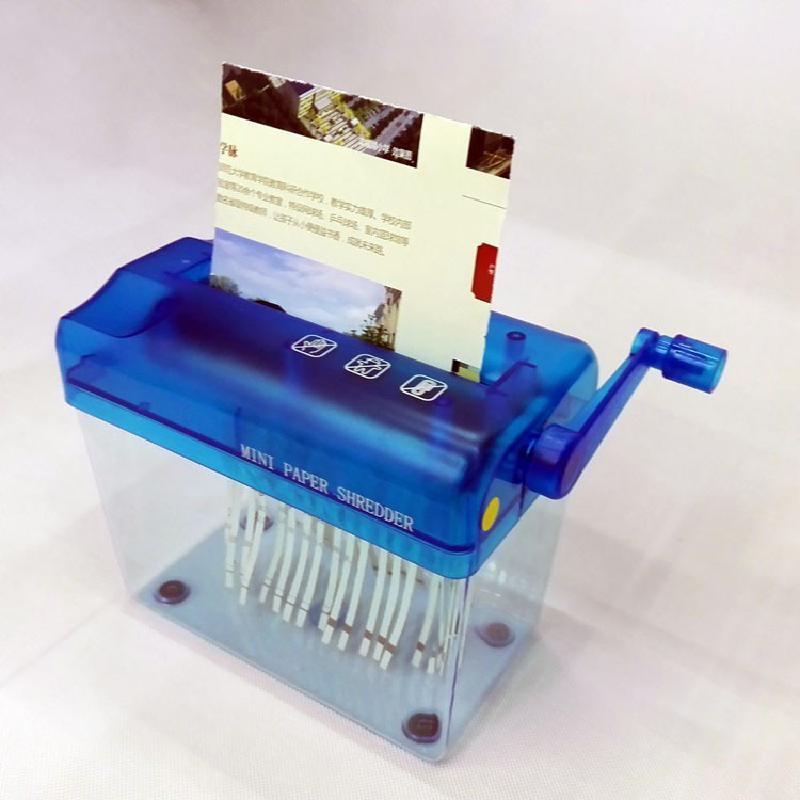 A6 Mini Blue Black Manual Shredder Crusher Destroyer Paper Documents Handmade Straight Cutting Machine Manual Document Shredder