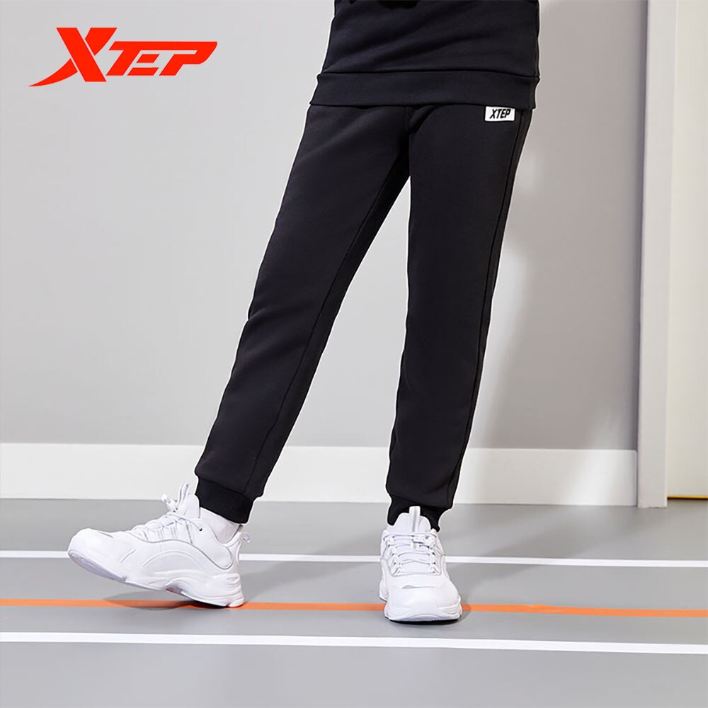 Xtep Kinderen Broek Winter Jongens Casual Plus Fluwelen Broek Comfortabel En Warm Populaire Sport Broek 680426639026