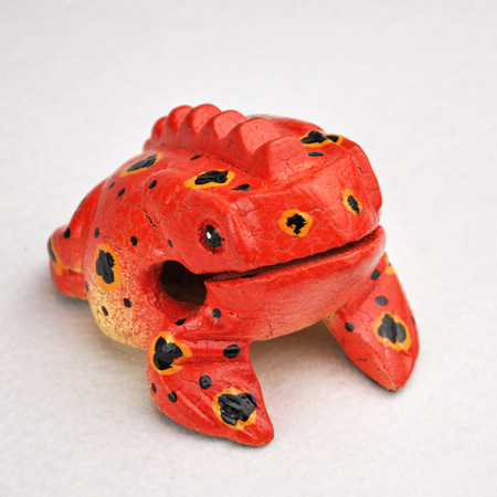 Sound Frog Decompression Toy Solid Wood Carving Color Lucky Frog Hand-painted Teak Jucai Home Decoration: Red