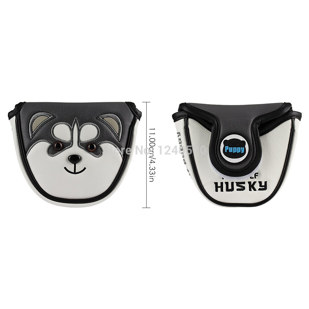 Funda para cabeza de palo de Golf Husky, adorable funda para cabeza de conductor de Golf, Animal de dibujos animados #1 #3 #5 #7, Funda de cuero PU para cabeza, fundas a prueba de polvo