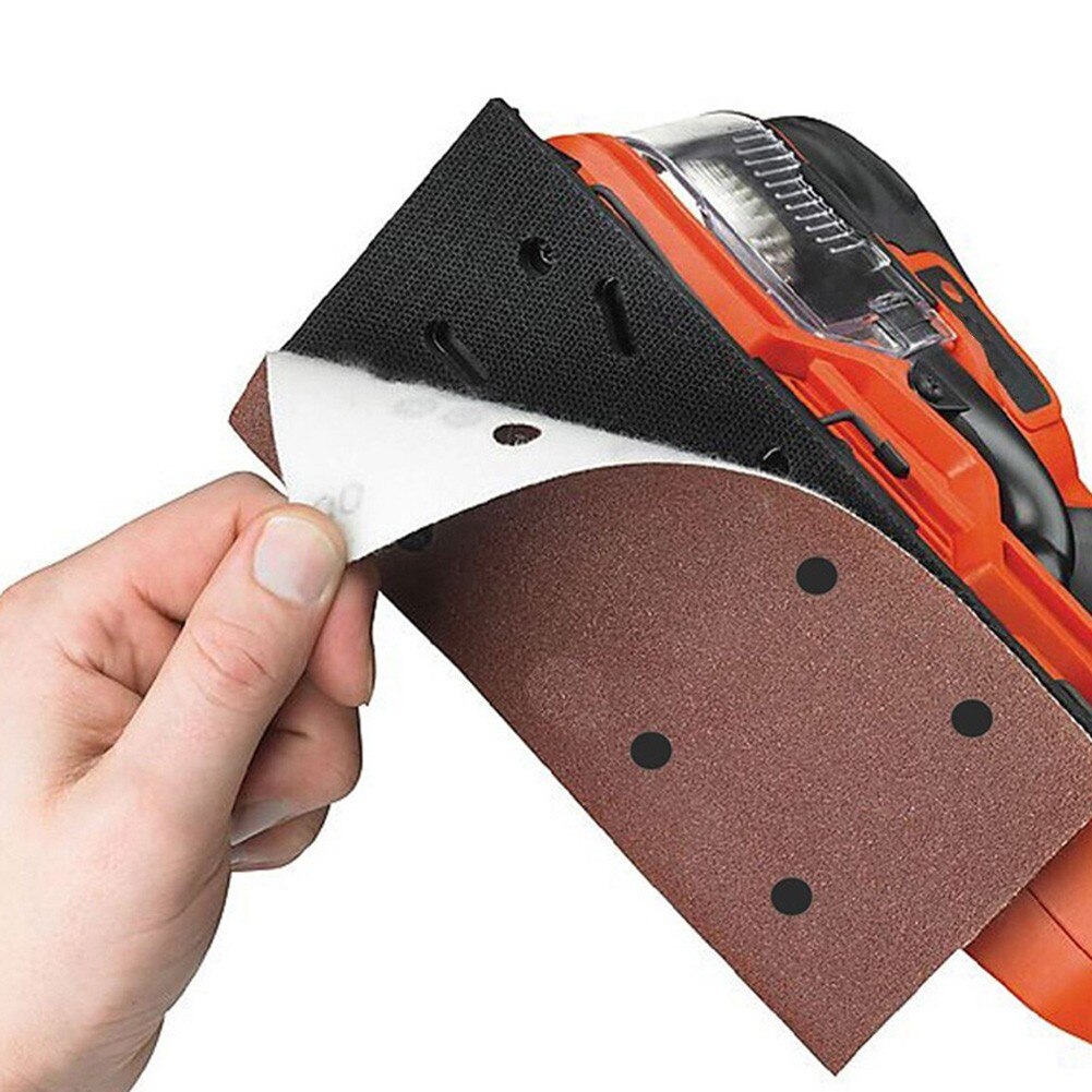 50x Sandpaper Sheet 80/120/180/240# Hook And Loop Hook&Loop Mixed Grits