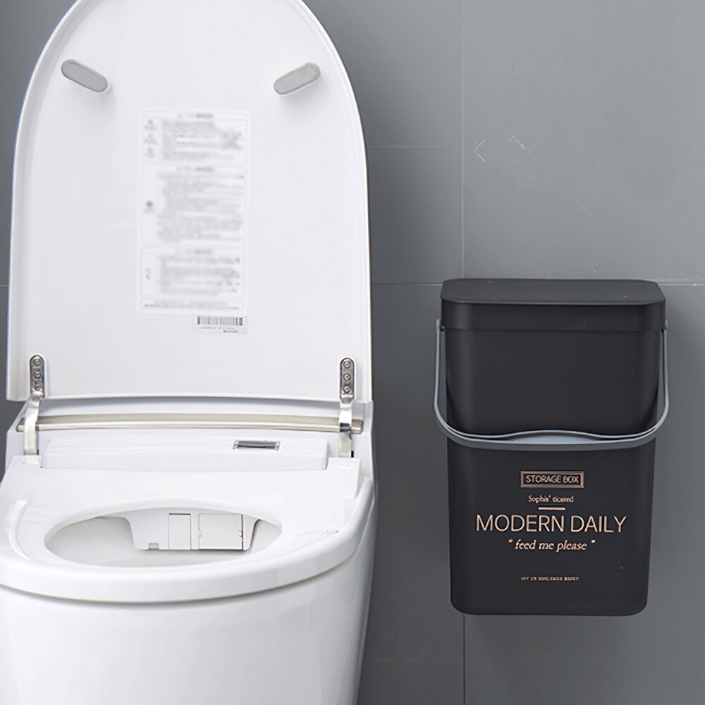 Poubelle murale en PP , Portable, avec couvercle, pour la cuisine, les toilettes et la maison