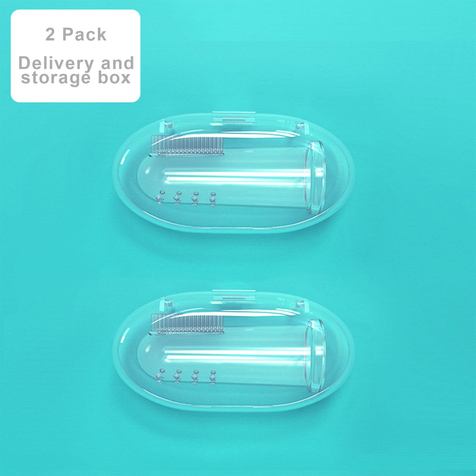Baby Toothbrush Portable Multifunctional Silicone Toothbrush with Storage Box for Baby Girls and Boys: white 2pc